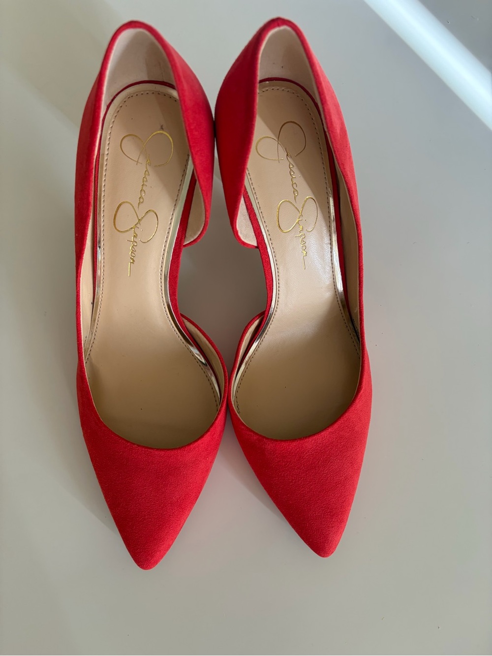 Jessica Simpson Red Pointed Toe Stiletto Pumps size 9 - Picture 8 of 10